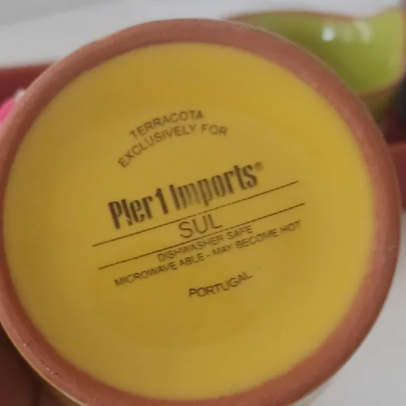 Pier 1 Colorful Ceramic Serving Condiment Set 4 Pc SUL - Picture 2 of 6